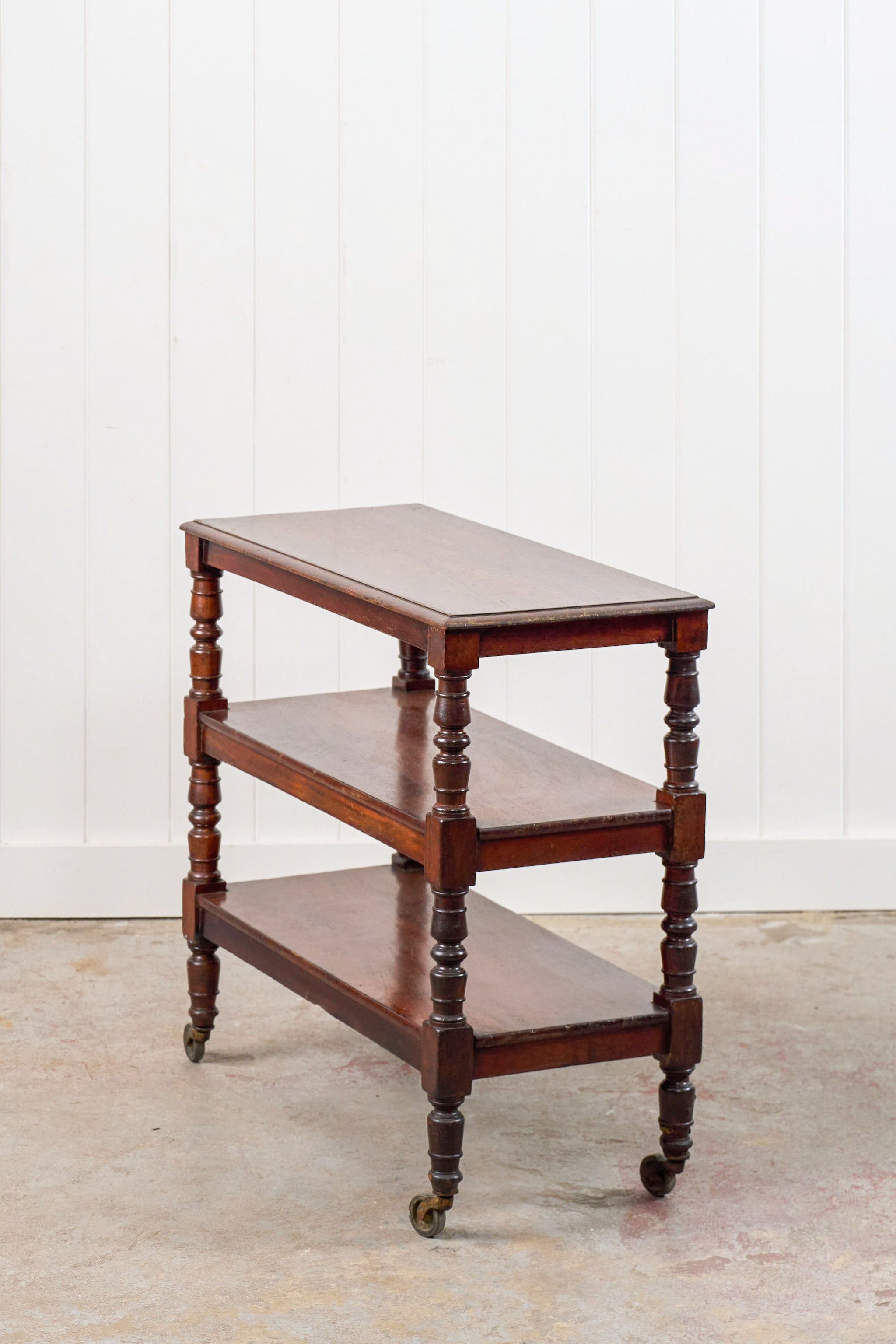 19th Century English Mahogany Trolley on Casters
