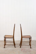 Load image into Gallery viewer, PAIR 19th Century Burl Walnut Hand Tied Cane Seat Chairs
