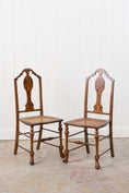 Load image into Gallery viewer, PAIR 19th Century Burl Walnut Hand Tied Cane Seat Chairs
