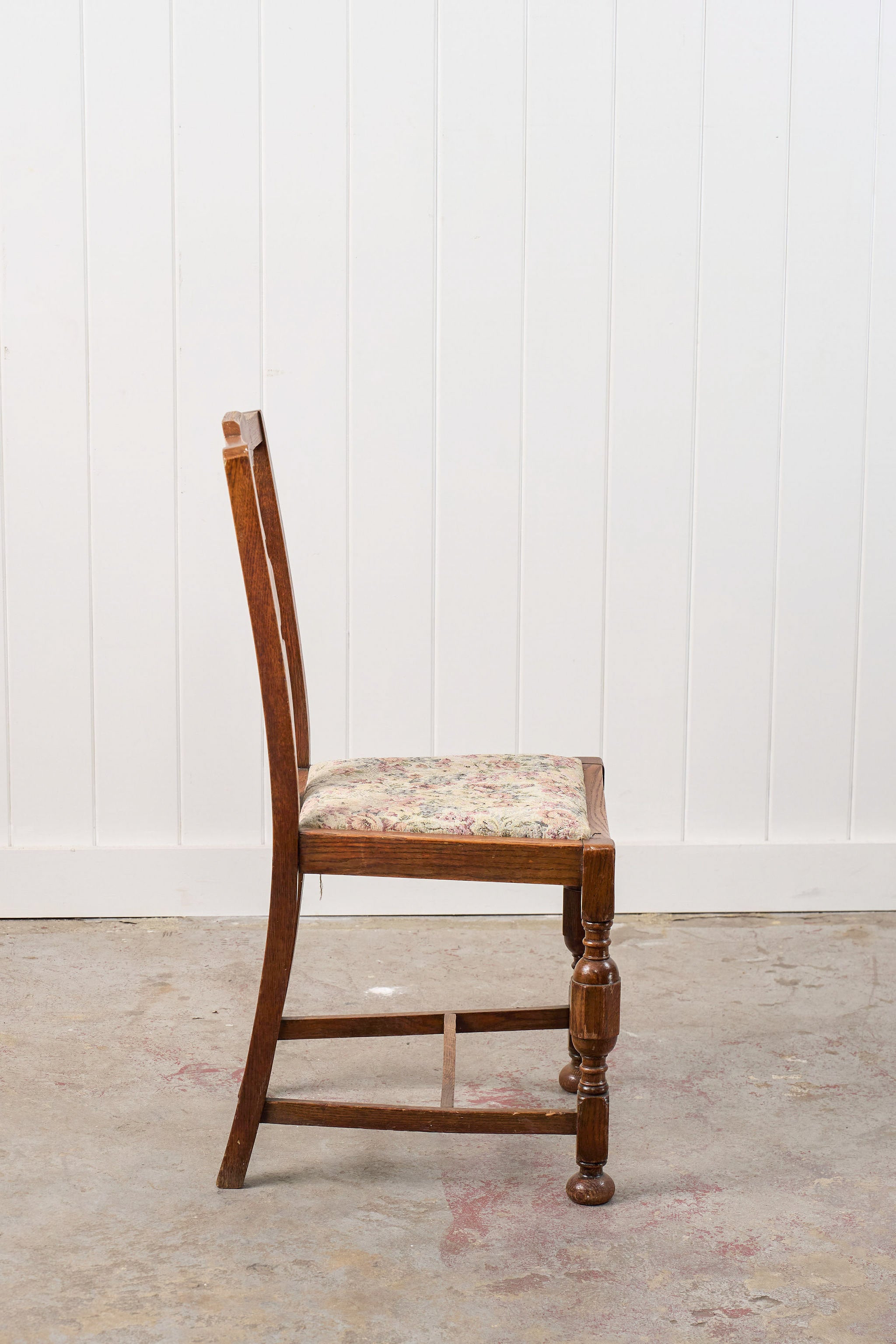 Antique English Oak Carved Back Chair