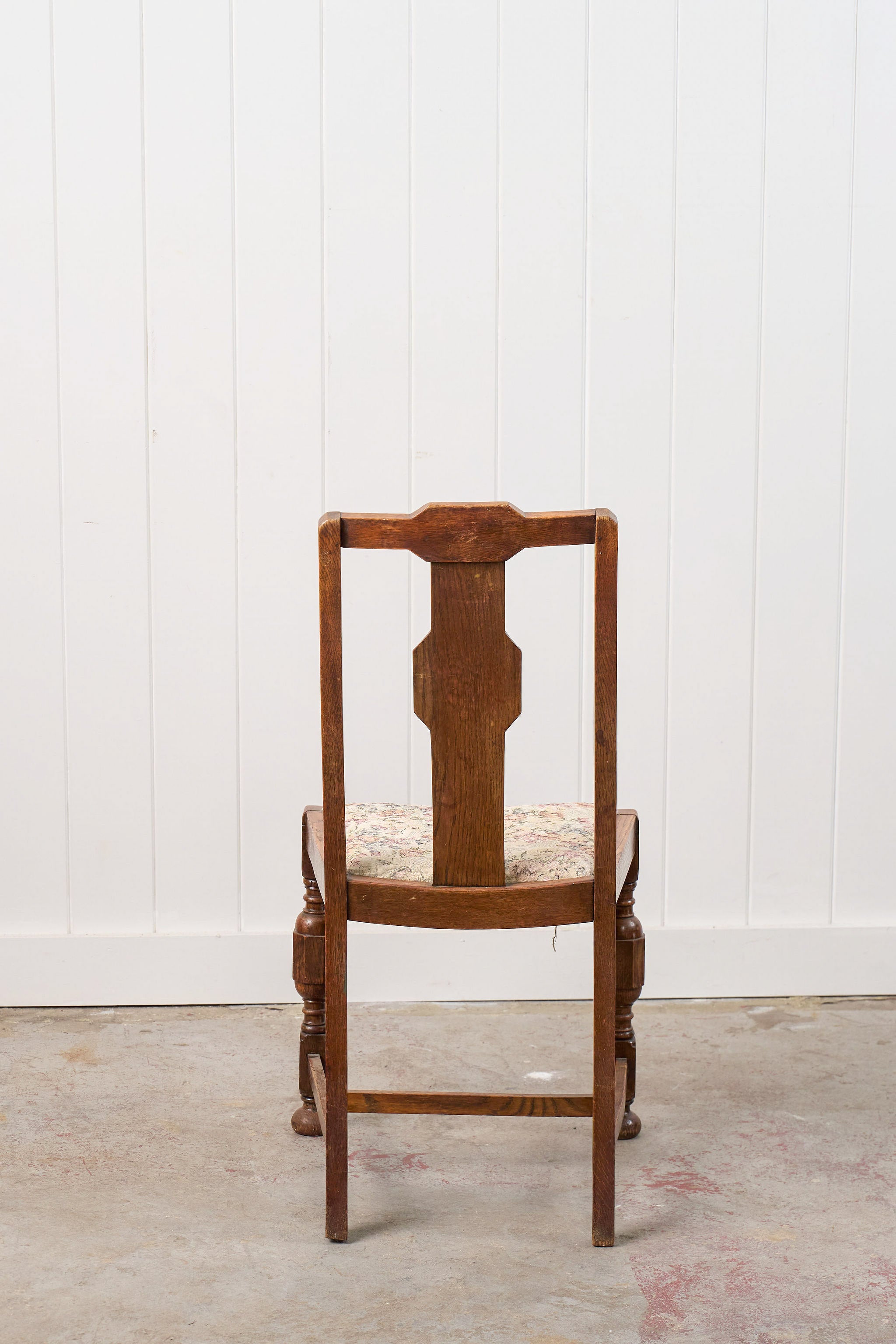 Antique English Oak Carved Back Chair