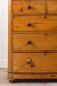 Load image into Gallery viewer, 19th Century Pine 2 Over 3 Chest with Wooden Knobs
