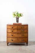 Load image into Gallery viewer, George III Period Mahogany Bowfront Chest with Brass Floral Knobs (c. 1820)
