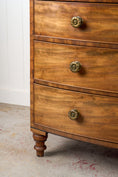 Load image into Gallery viewer, George III Period Mahogany Bowfront Chest with Brass Floral Knobs (c. 1820)
