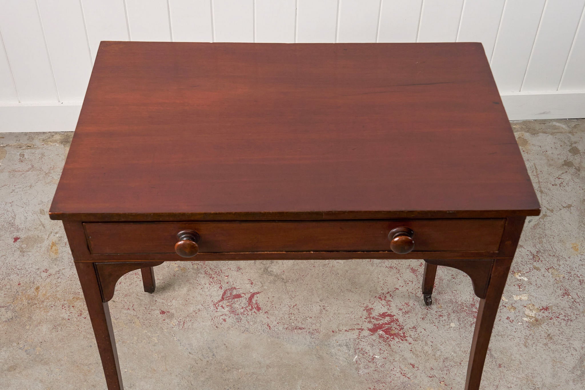 Victorian Single Drawer Side Table/Desk With Wooden Knobs