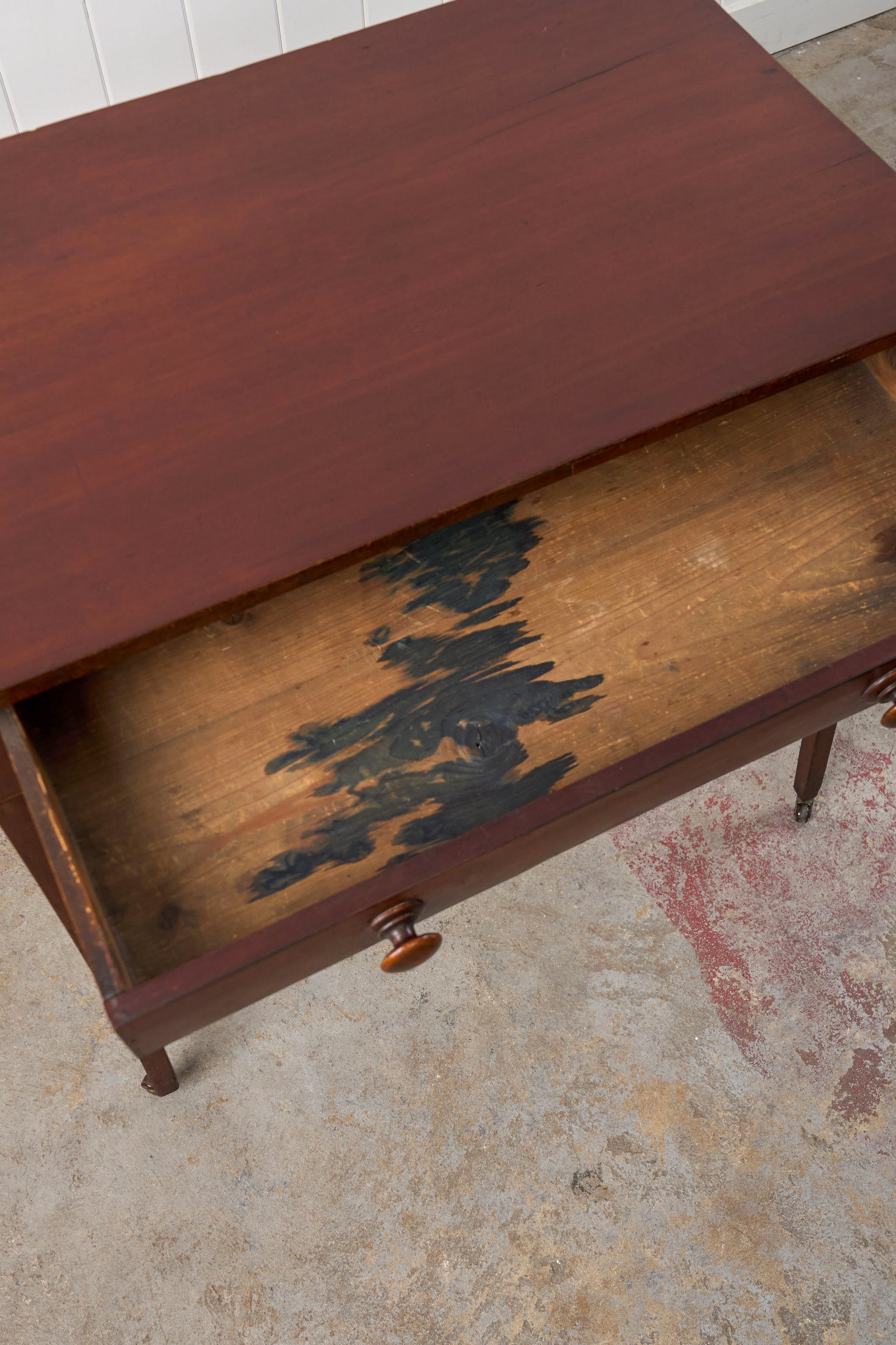 Victorian Single Drawer Side Table/Desk With Wooden Knobs