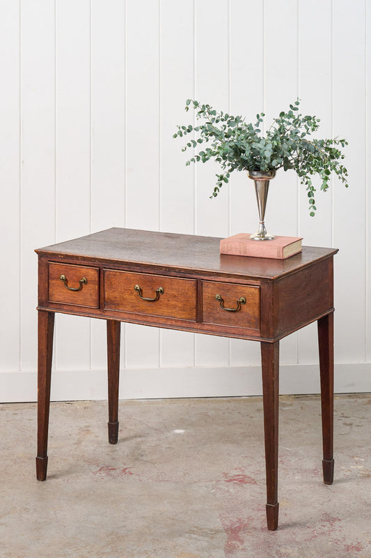 Early 19th Century Oak Three-Drawer Side Table