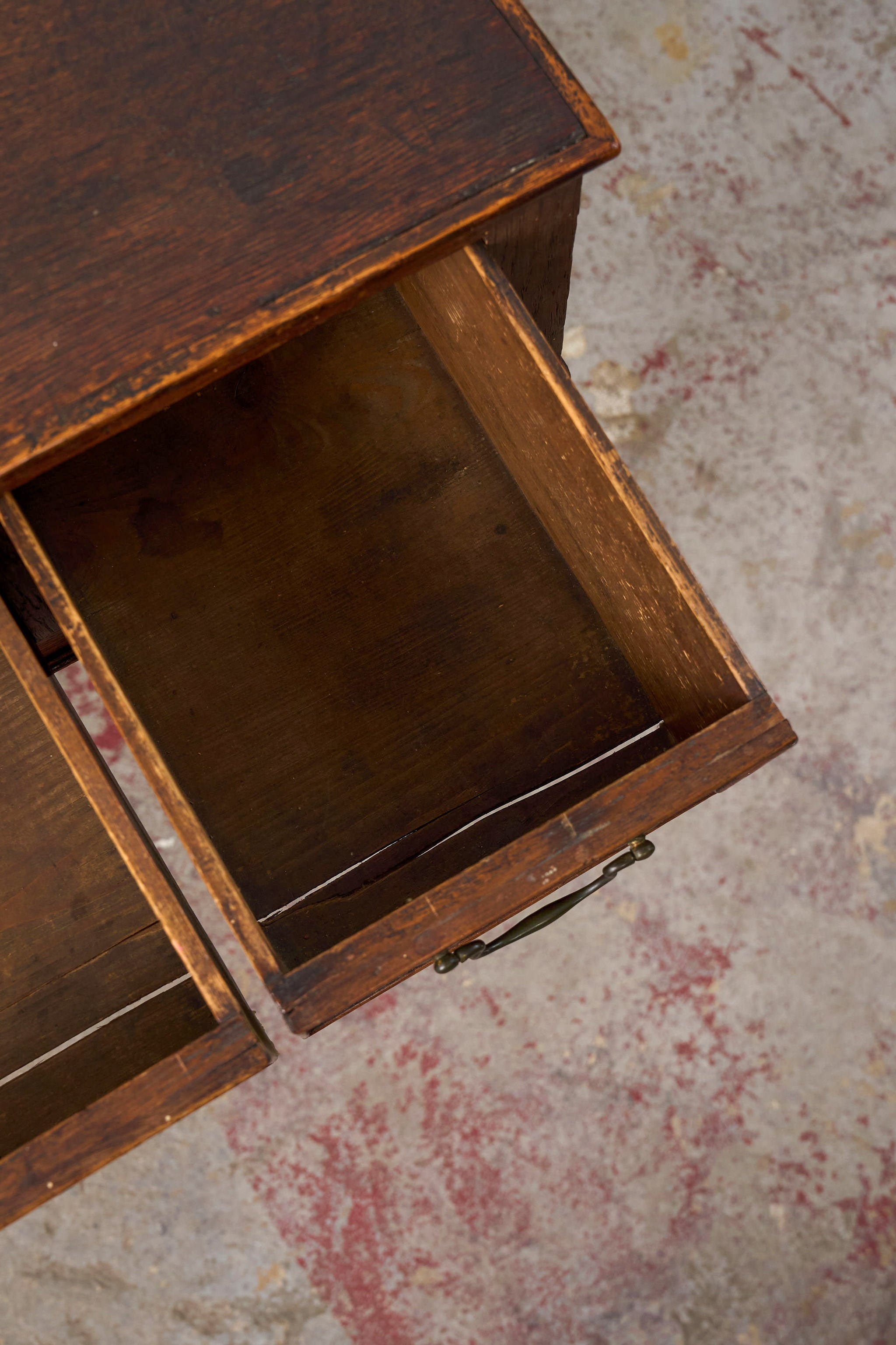 Early 19th Century Oak Three-Drawer Side Table