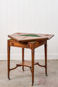 Load image into Gallery viewer, Edwardian Mahogany Envelope Card Table with Cross Banded Edge
