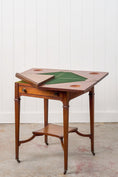 Load image into Gallery viewer, Edwardian Mahogany Envelope Card Table with Cross Banded Edge
