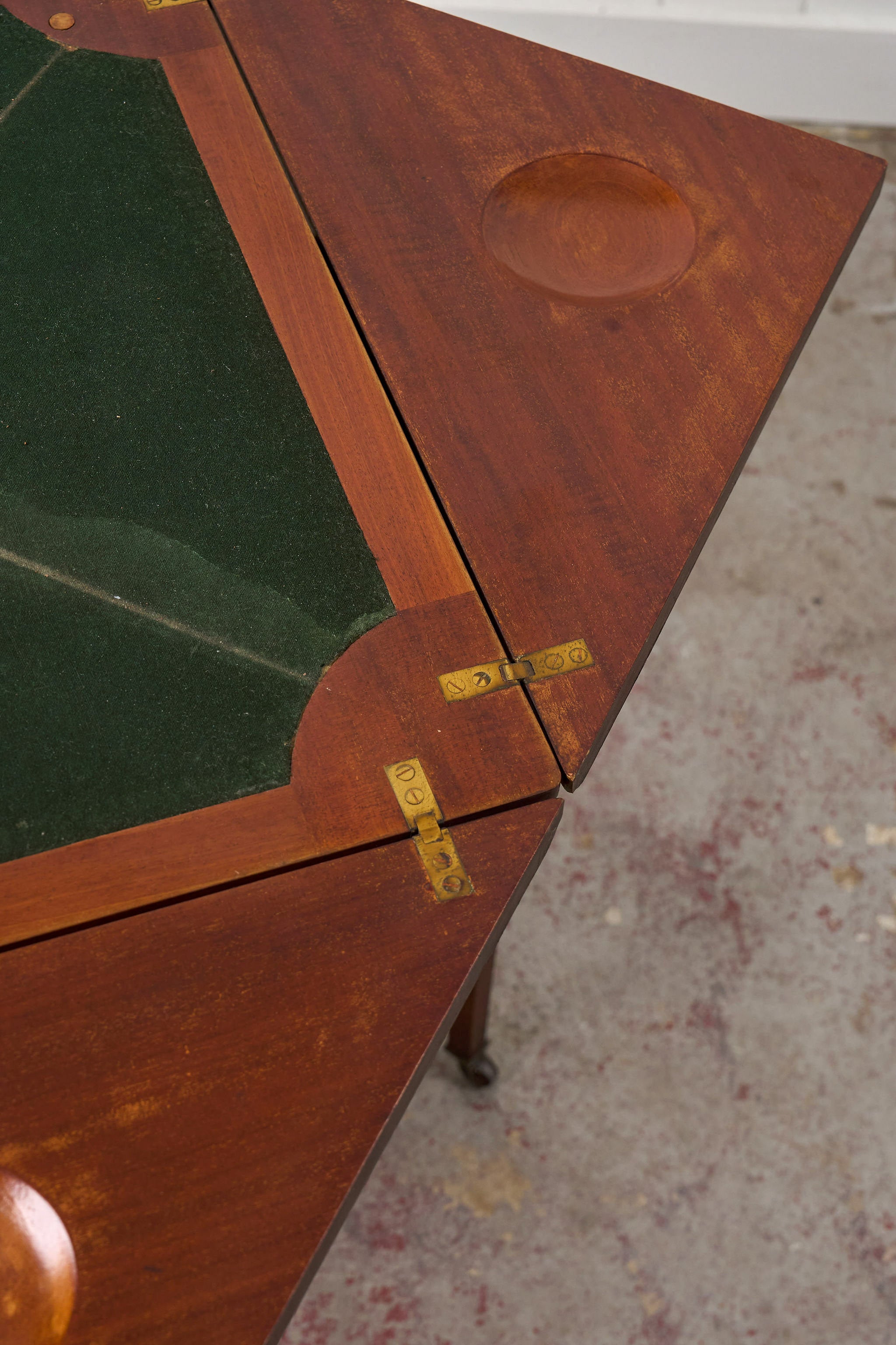 Edwardian Mahogany Envelope Card Table with Cross Banded Edge
