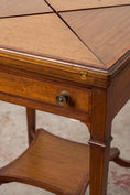 Load image into Gallery viewer, Edwardian Mahogany Envelope Card Table with Cross Banded Edge
