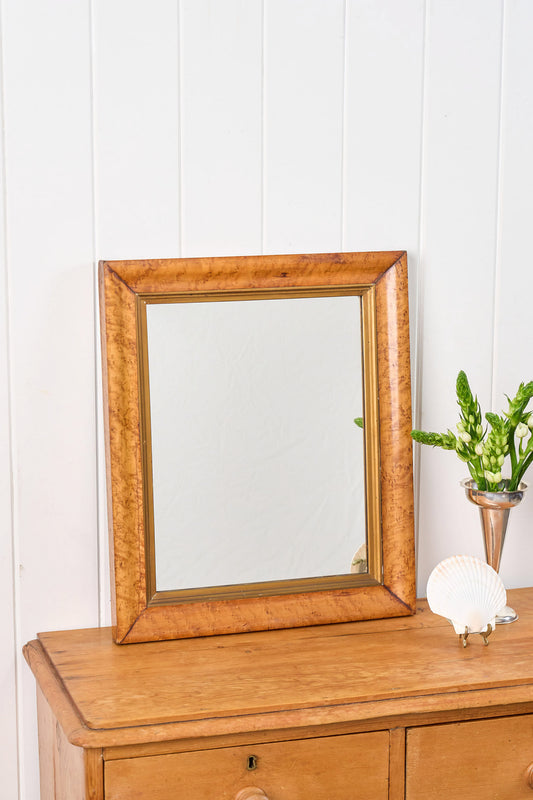 19th Century Birds Eye Maple Frame with Mirror