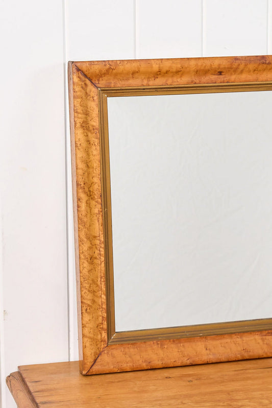 19th Century Birds Eye Maple Frame with Mirror