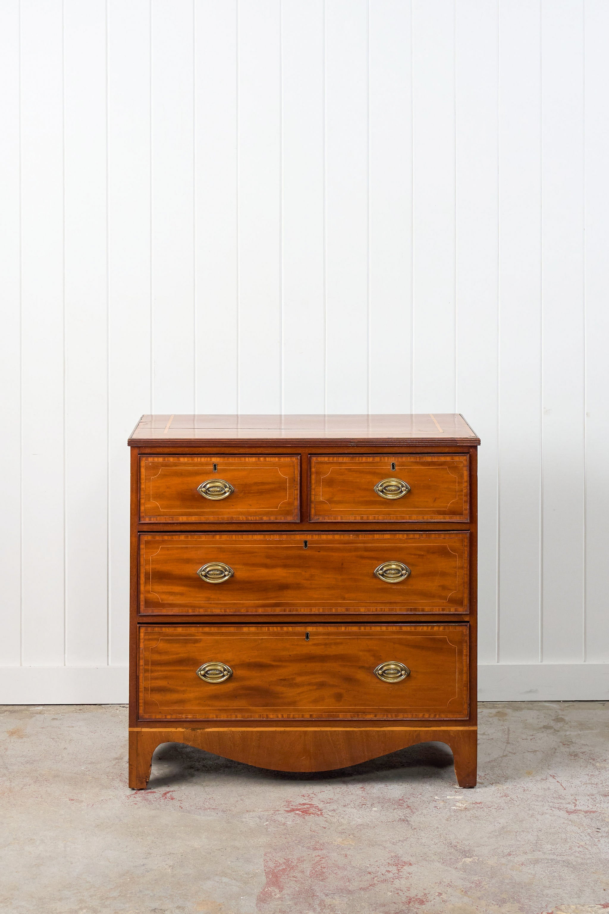 19th Century Flat Front Mahogany Chest