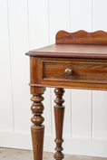 Load image into Gallery viewer, English Oak Side Table w/ Scallop Back Splash
