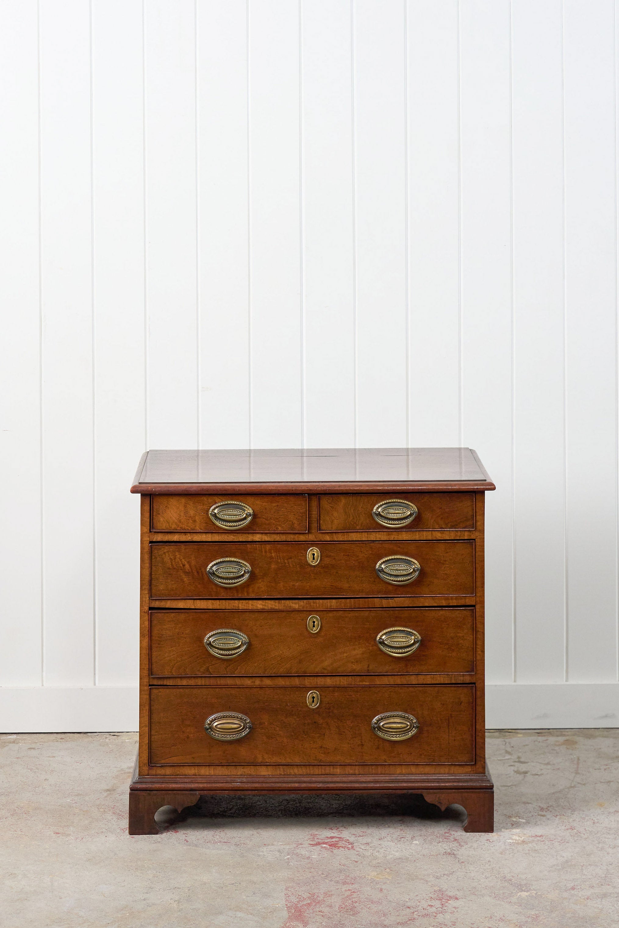 Early Georgian Two Over Three Mahogany Chest Of Drawers/Bedside