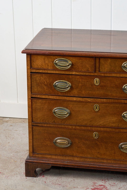 Early Georgian Two Over Three Mahogany Chest Of Drawers/Bedside