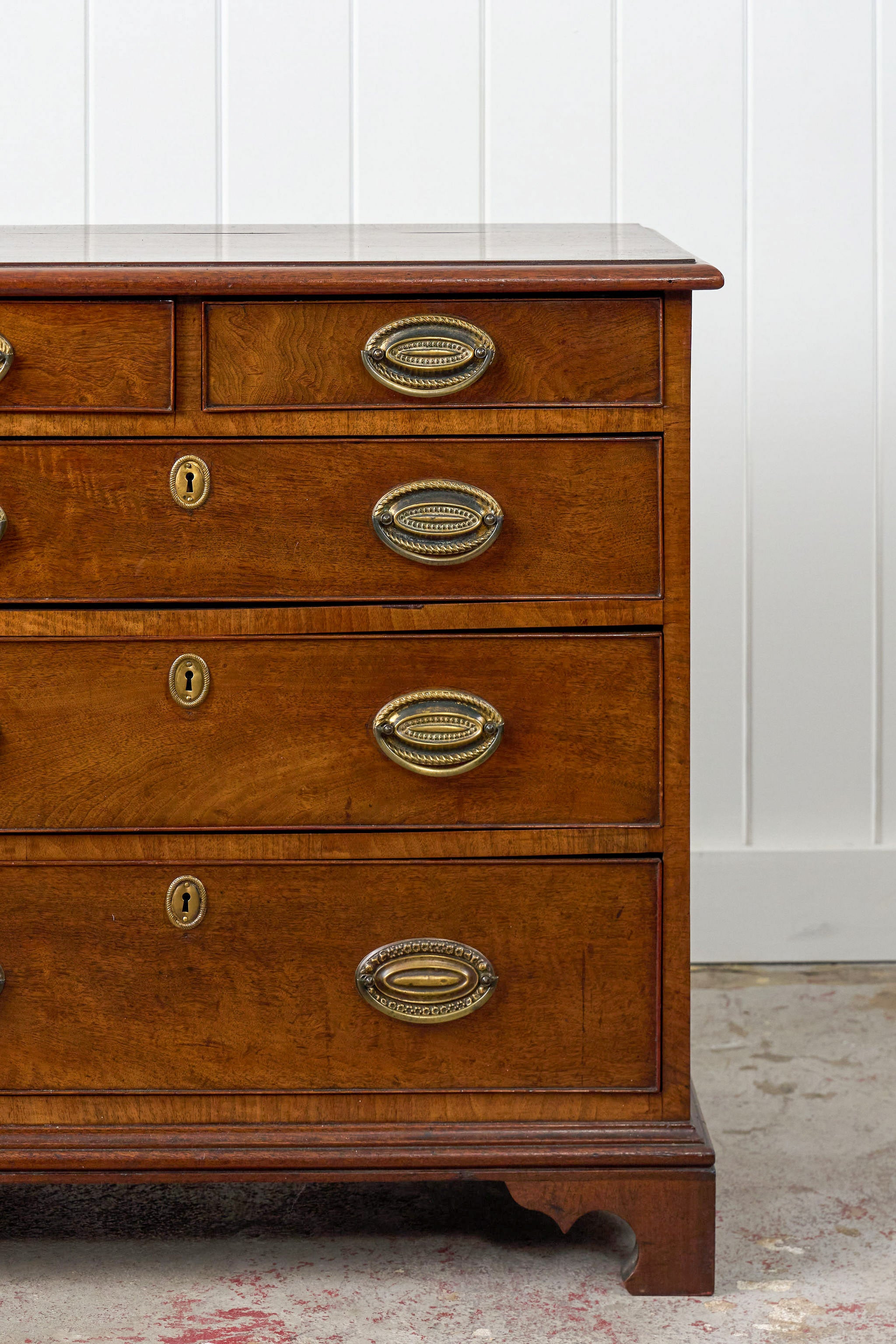 Early Georgian Two Over Three Mahogany Chest Of Drawers/Bedside