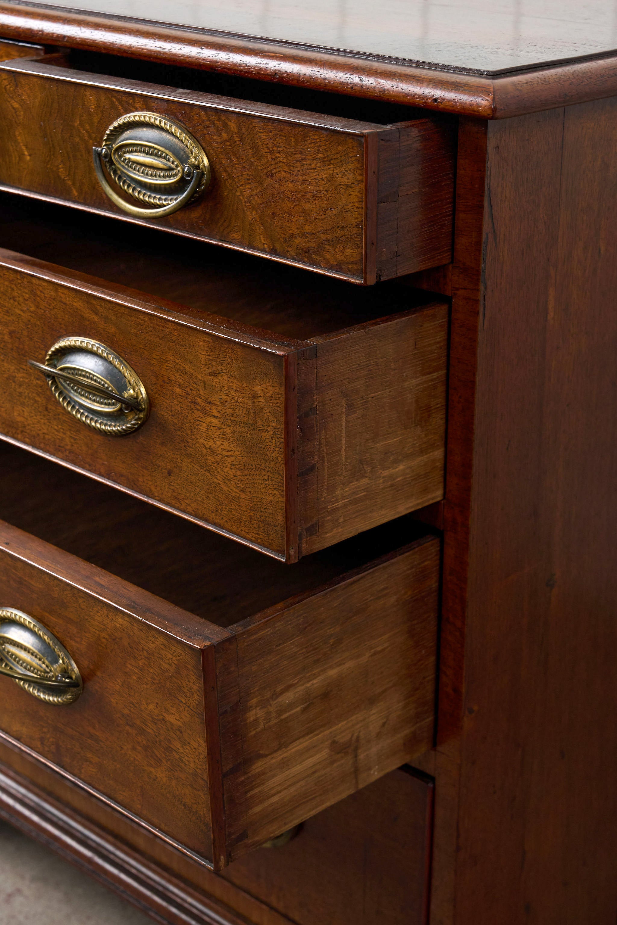Early Georgian Two Over Three Mahogany Chest Of Drawers/Bedside