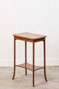 Load image into Gallery viewer, Edwardian Two-Tier Straight Bevel Side Table
