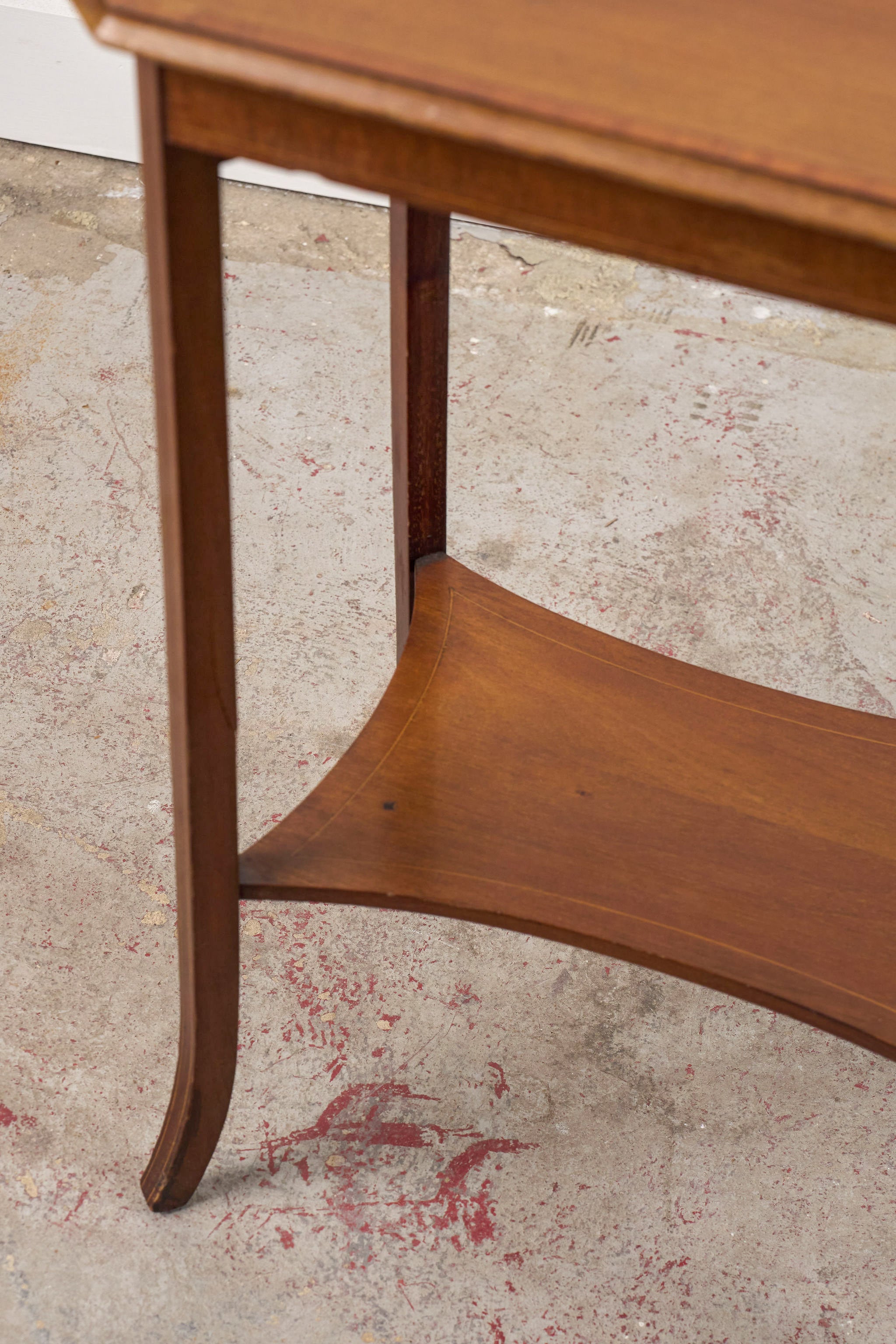 Edwardian Two-Tier Straight Bevel Side Table