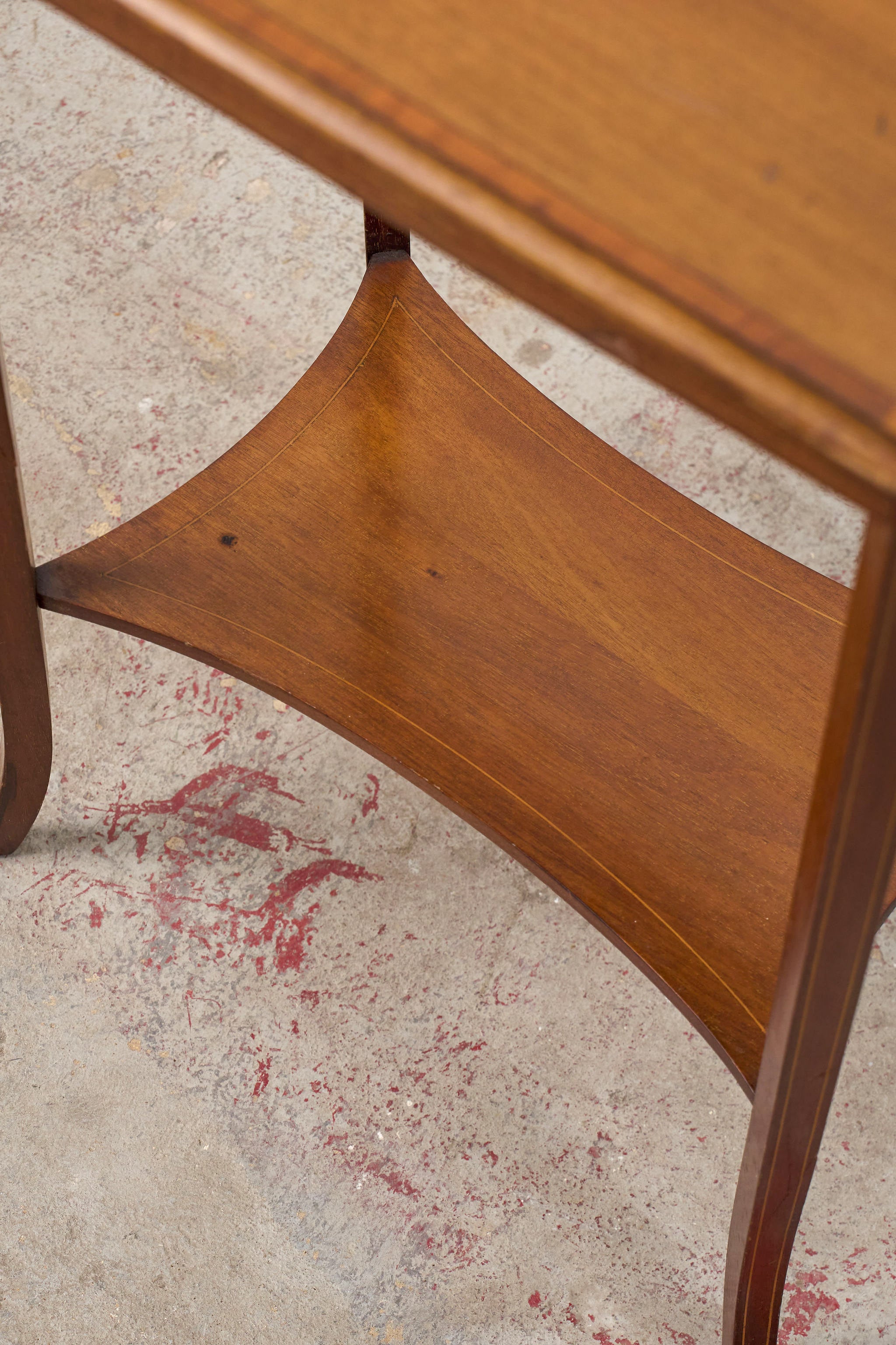 Edwardian Two-Tier Straight Bevel Side Table