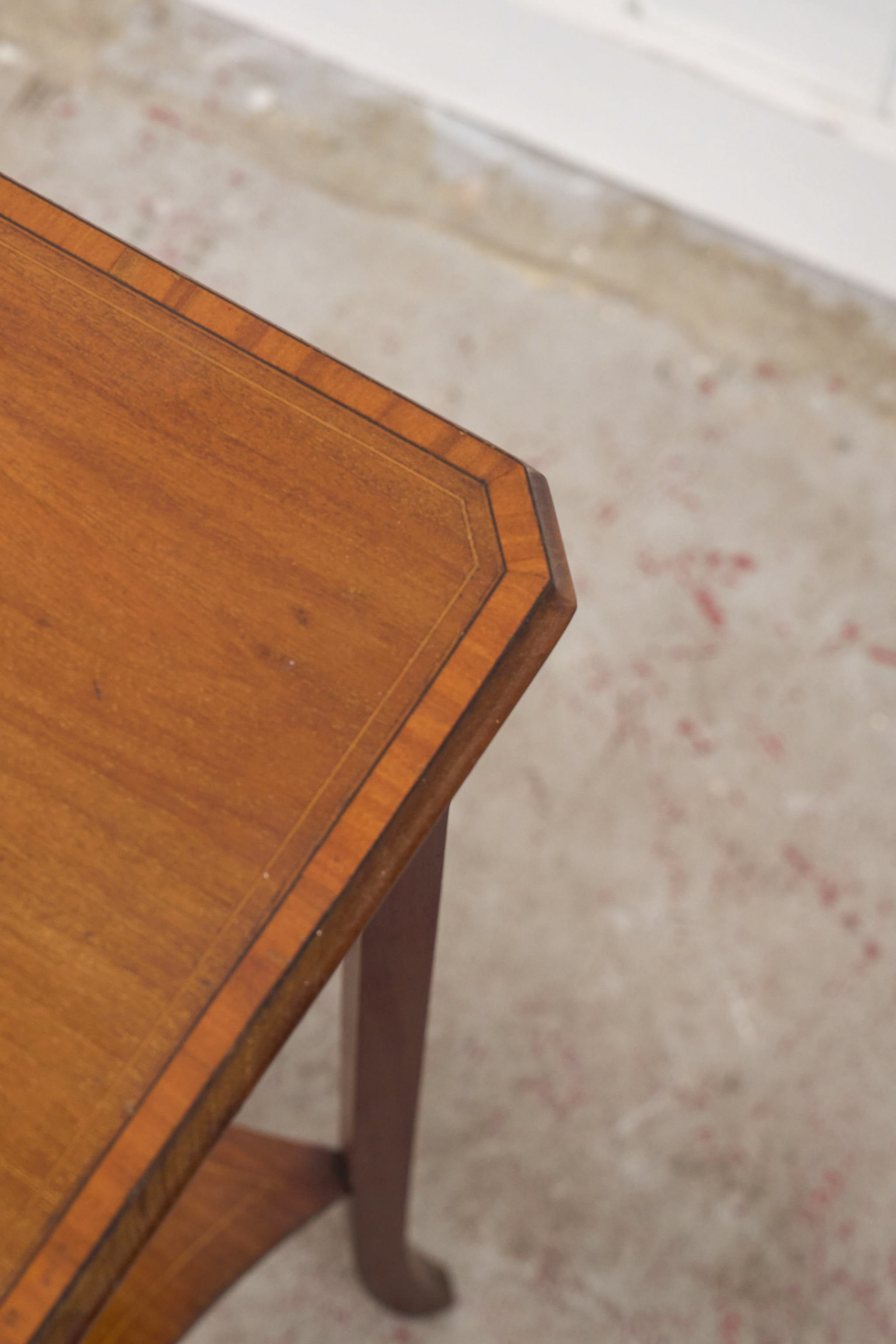 Edwardian Two-Tier Straight Bevel Side Table