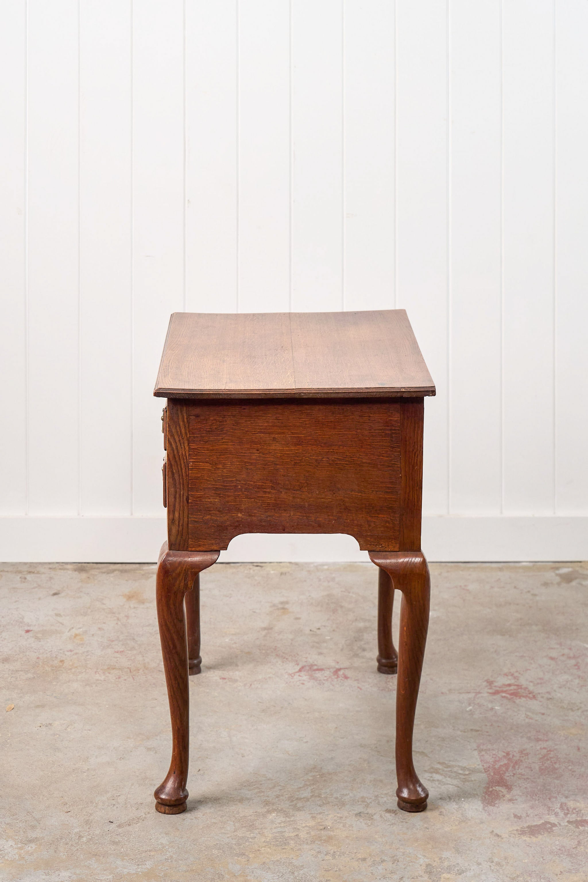 Georgian Oak Lowboy with Original Swan Pulls
