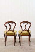 Load image into Gallery viewer, PAIR Antique Carved Chairs with Velvet Tufted Upholstered Seats
