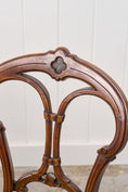Load image into Gallery viewer, PAIR Antique Carved Chairs with Velvet Tufted Upholstered Seats
