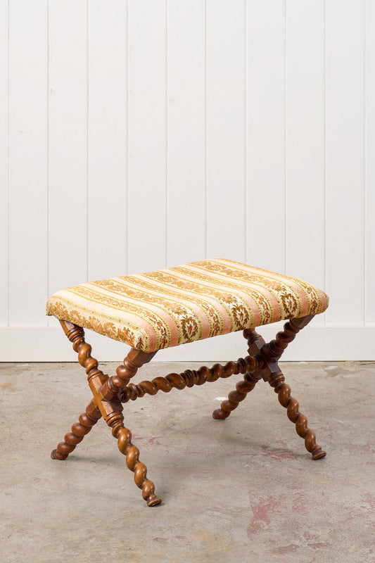 Victorian Beechwood Barley Twist X-Stool