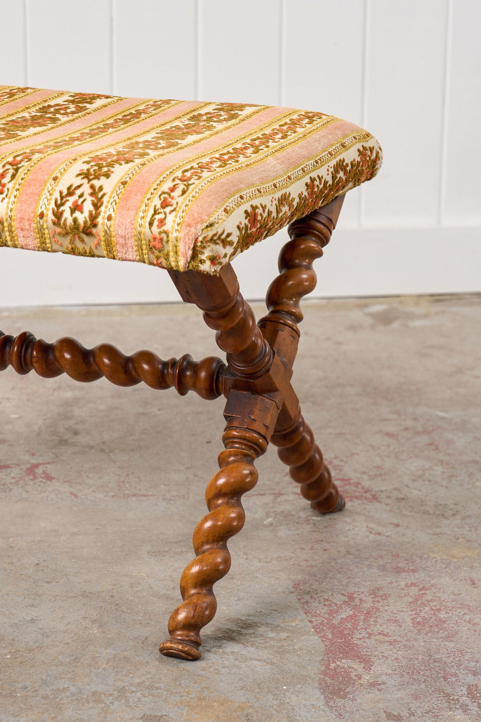 Victorian Beechwood Barley Twist X-Stool