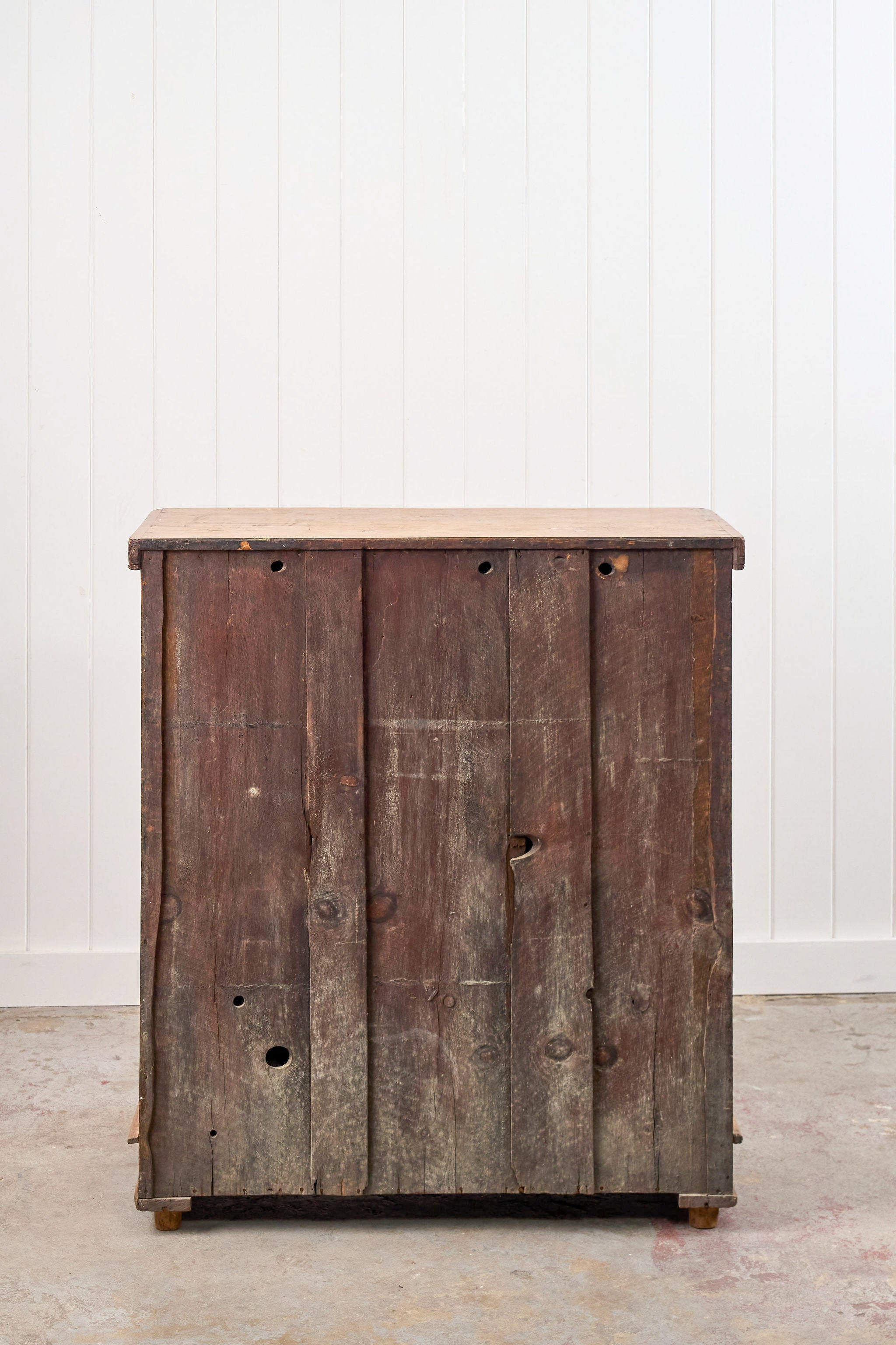 19th Century Pine 2 Over 3 Chest with Wooden Knobs