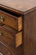 Load image into Gallery viewer, Exquisite 19th Century Burl Walnut Two Over Three Chest with Rings Pulls

