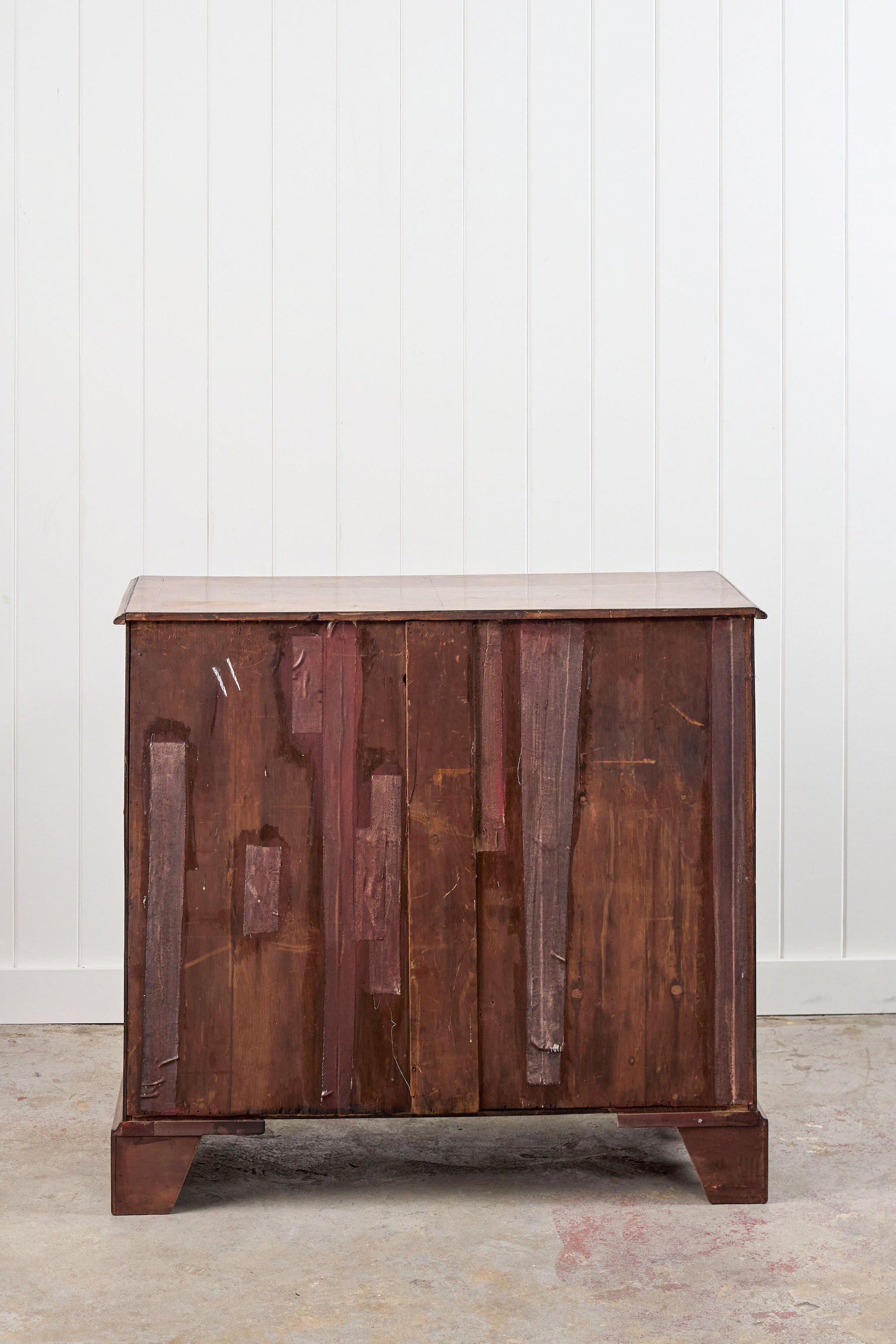 Exquisite 19th Century Burl Walnut Two Over Three Chest with Rings Pulls