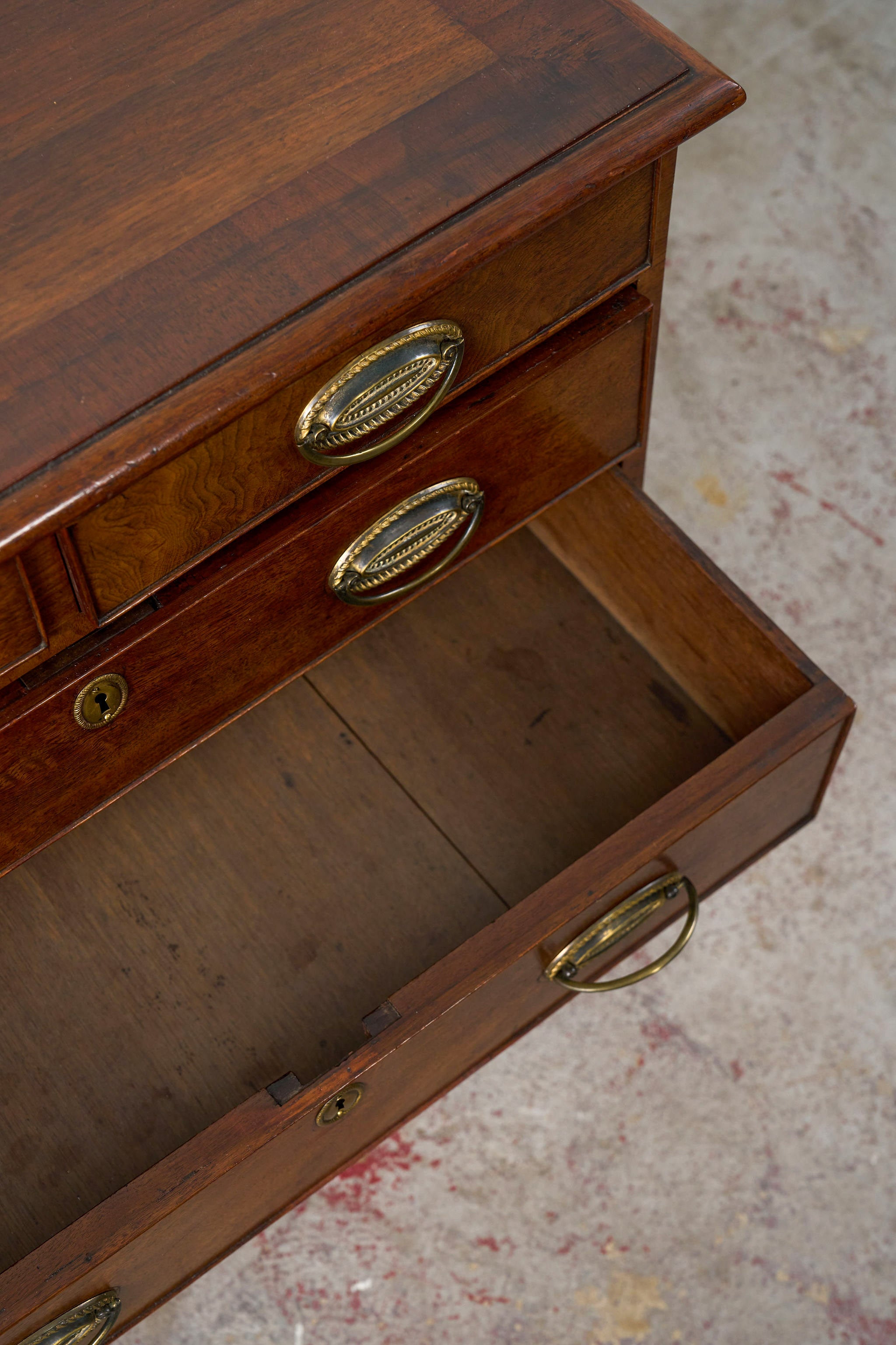 Early Georgian Two Over Three Mahogany Chest Of Drawers/Bedside