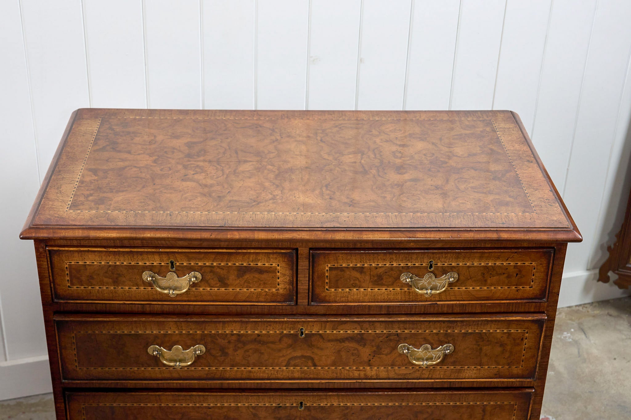 RARE PAIR of 19th Century Burl Walnut Bedside Chests