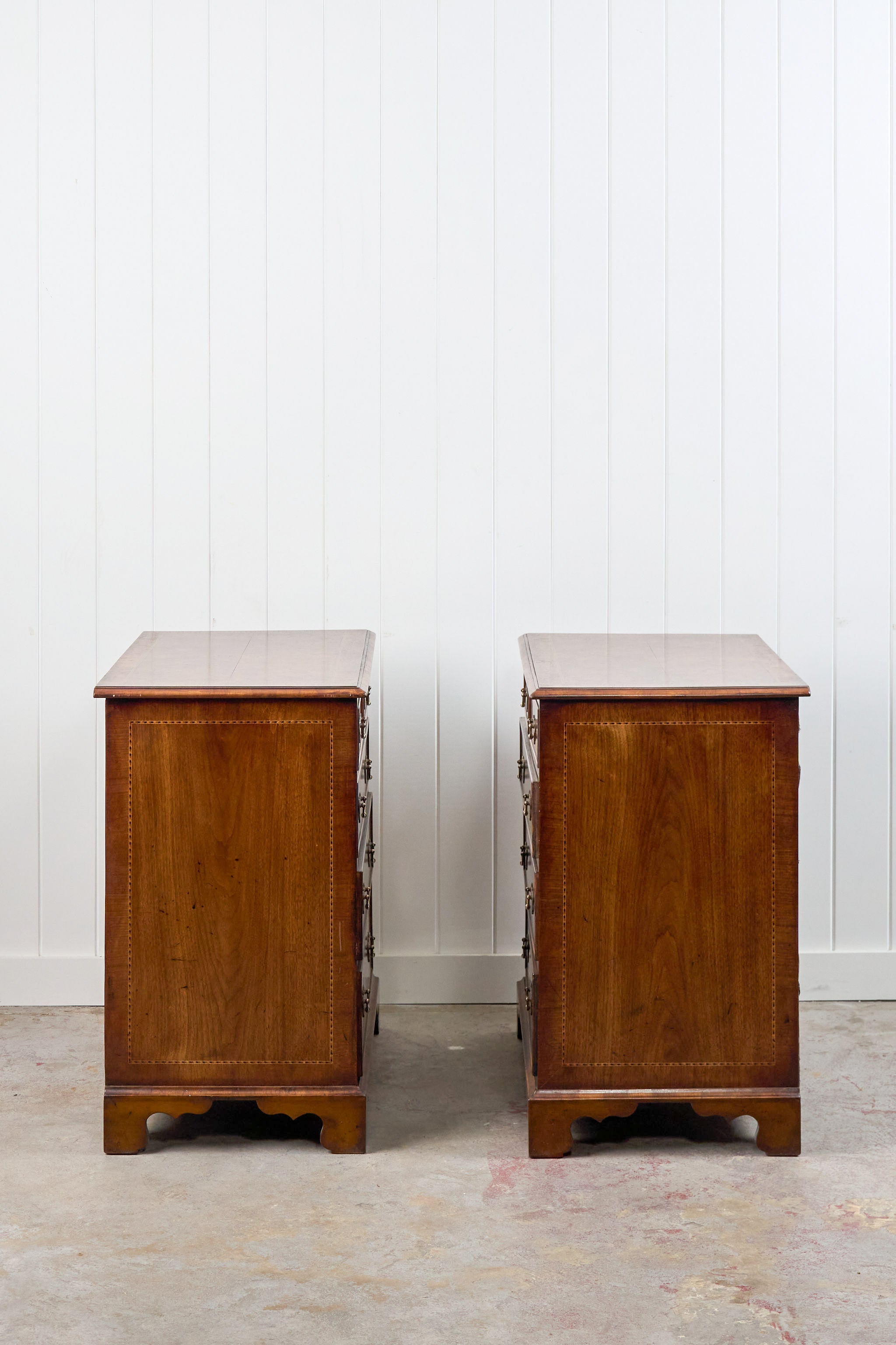 RARE PAIR of 19th Century Burl Walnut Bedside Chests