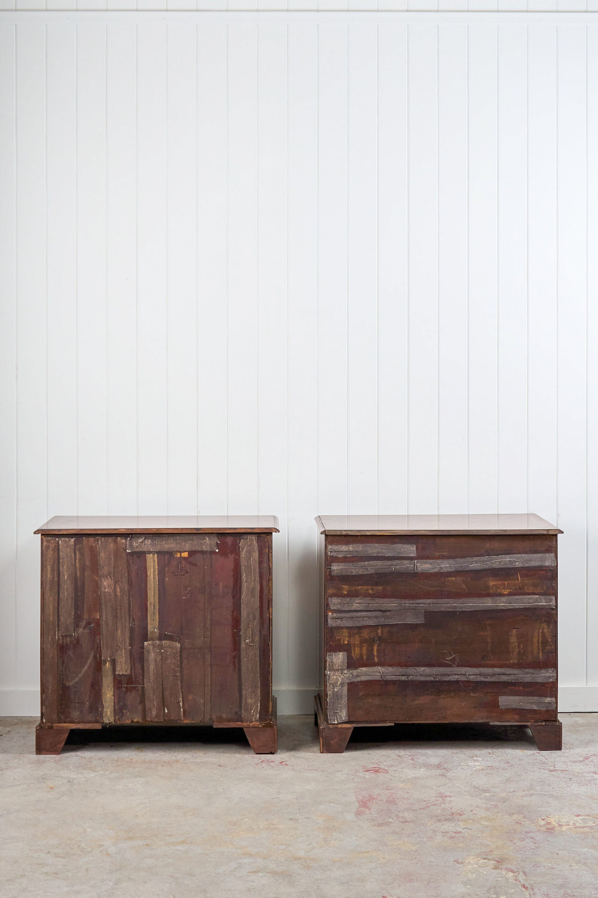 RARE PAIR of 19th Century Burl Walnut Bedside Chests