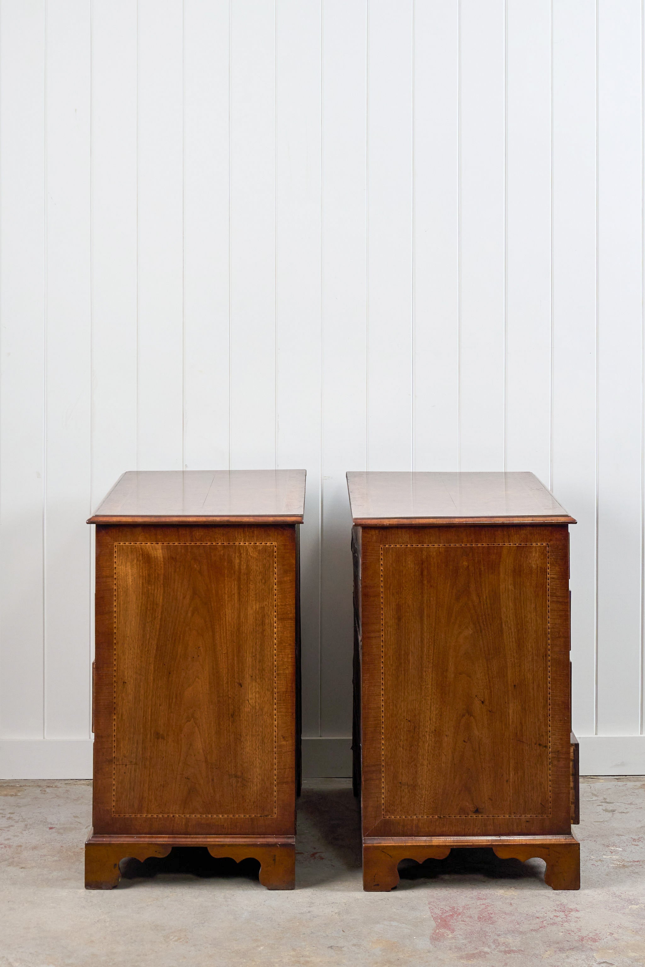 RARE PAIR of 19th Century Burl Walnut Bedside Chests