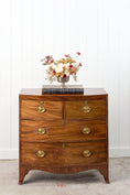 Load image into Gallery viewer, Regency Mahogany 2 Over 2 Bowfront Chest on Splay Feet (c. 1820)

