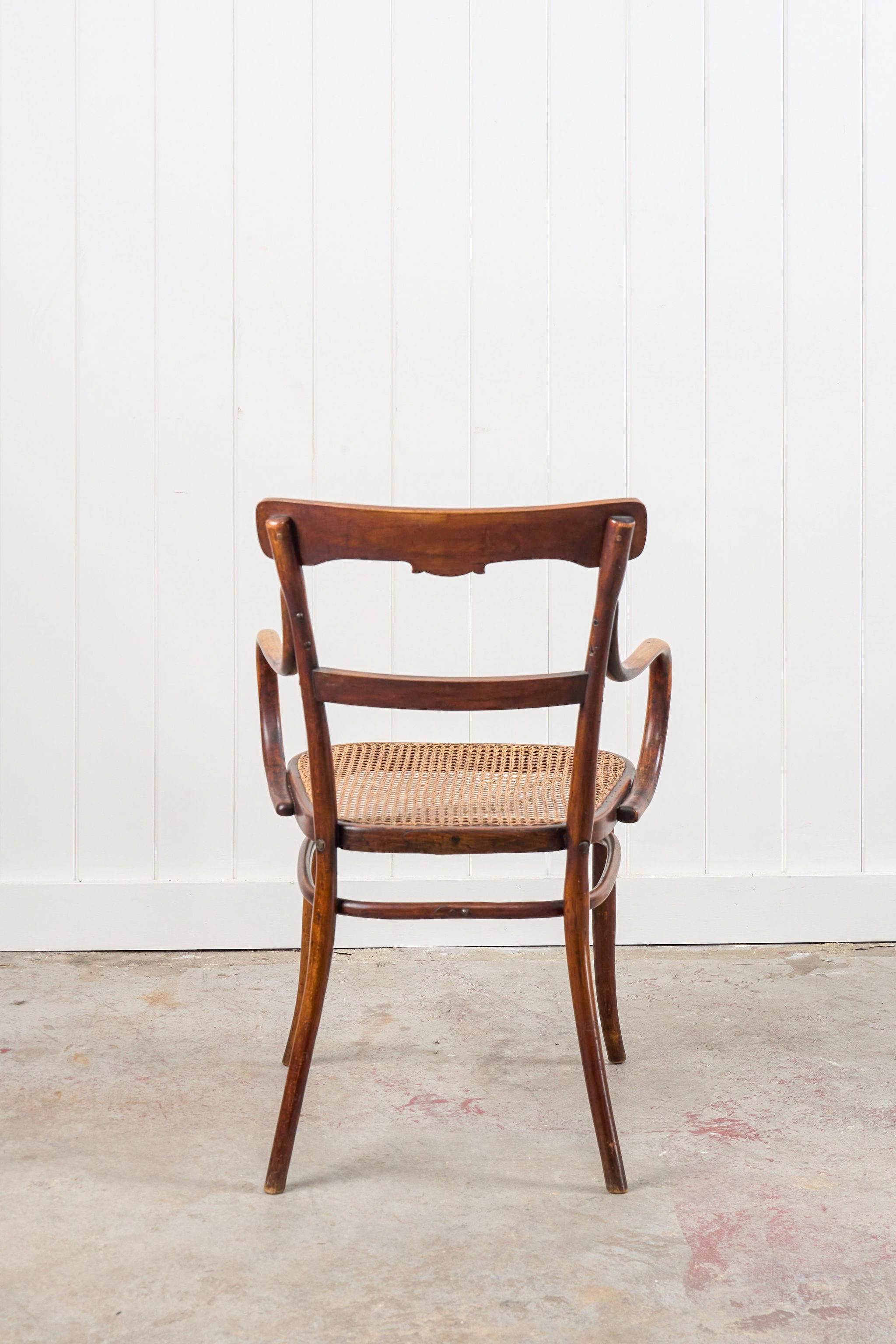 Edwardian Bentwood Occasional Chair with Hand Tied Cane Seat