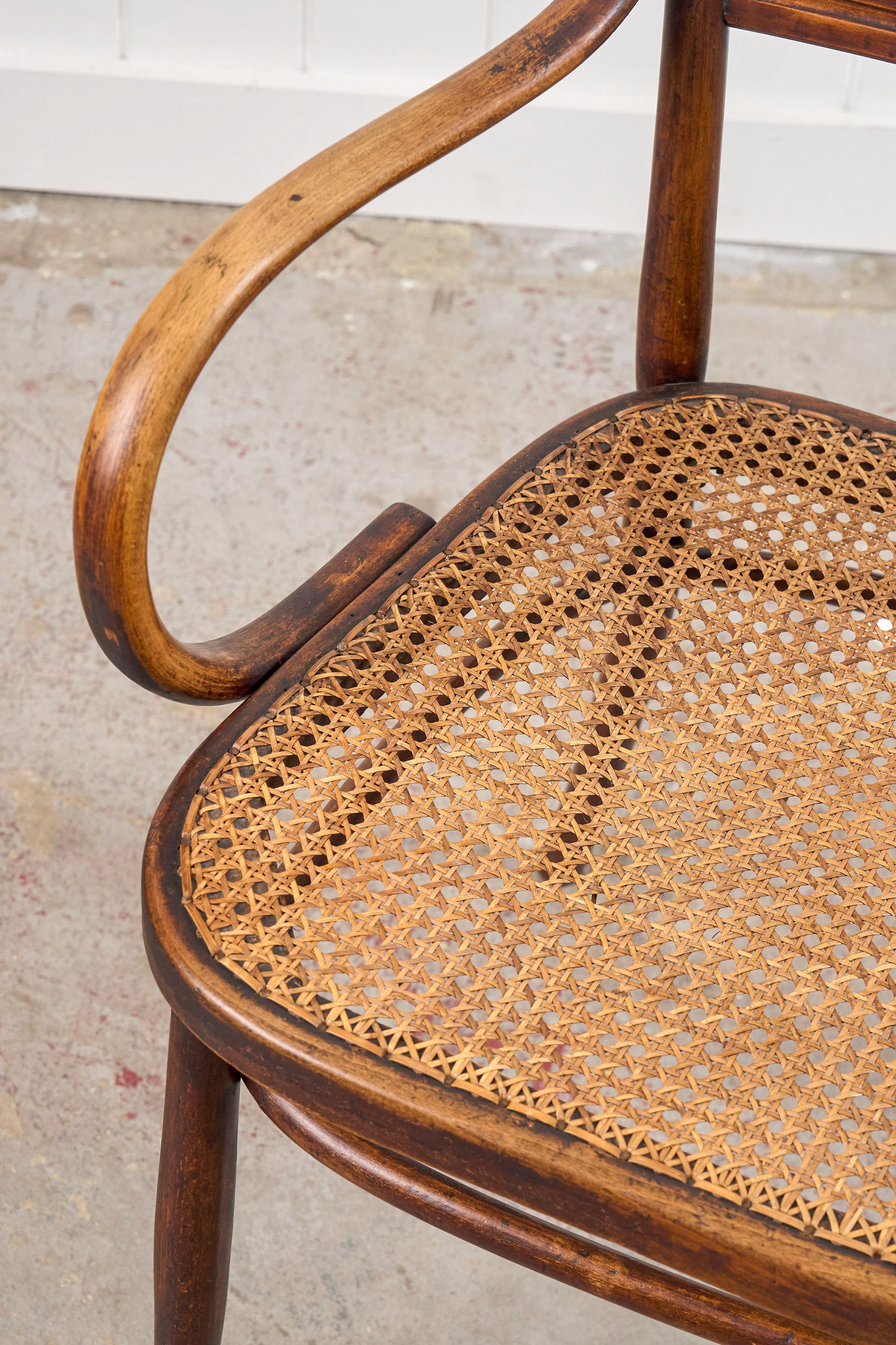 Edwardian Bentwood Occasional Chair with Hand Tied Cane Seat