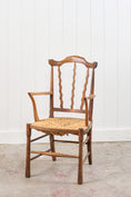 Load image into Gallery viewer, Arts & Crafts Chair with Carved Back (Elm + Rush)
