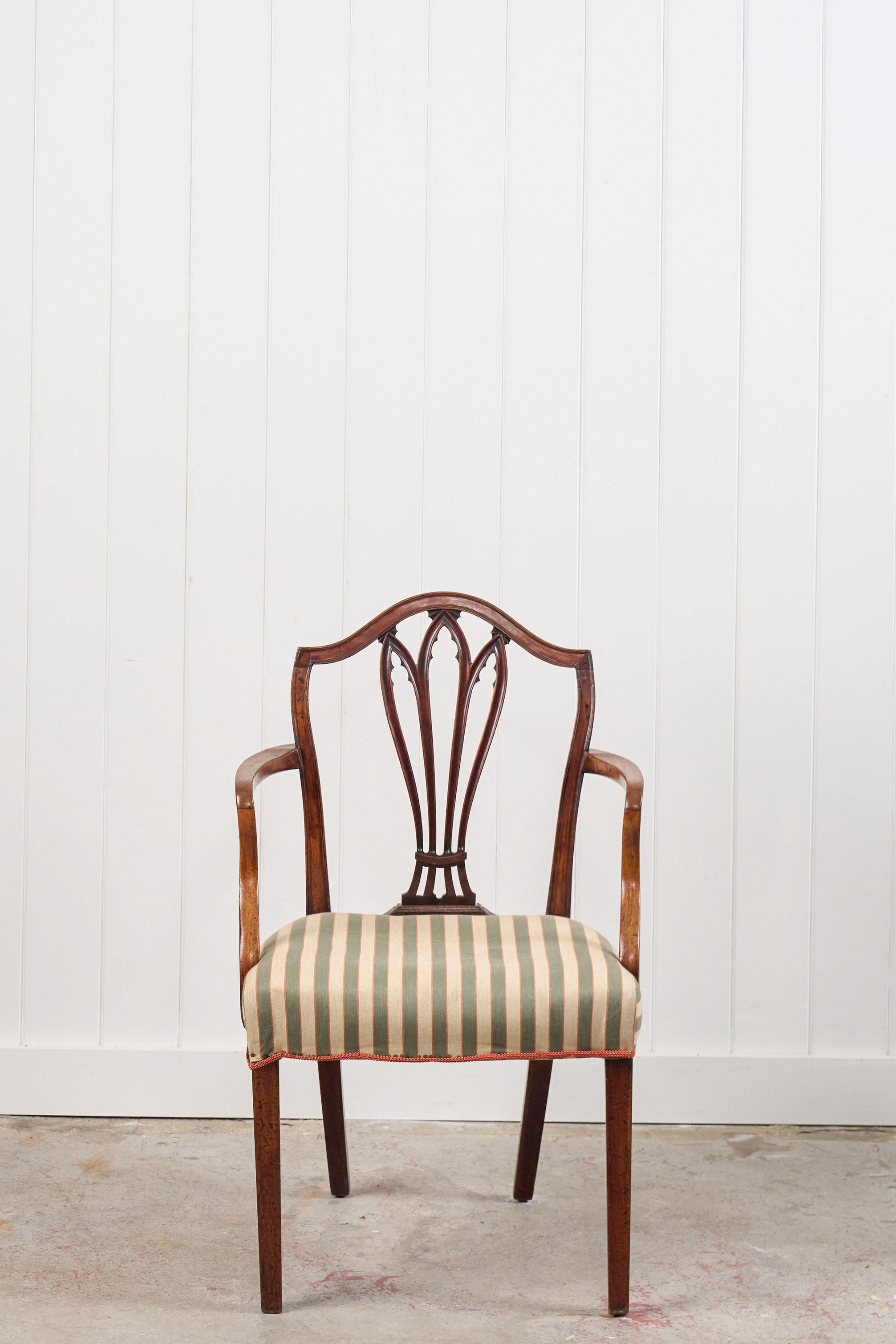 Georgian Cuban Mahogany Shield Back Accent Arm Chair (c. 1790)