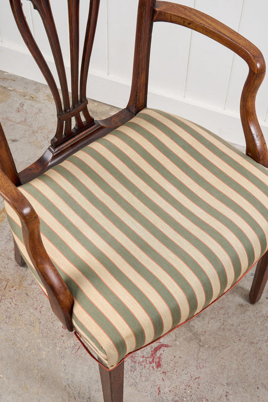 Georgian Cuban Mahogany Shield Back Accent Arm Chair (c. 1790)