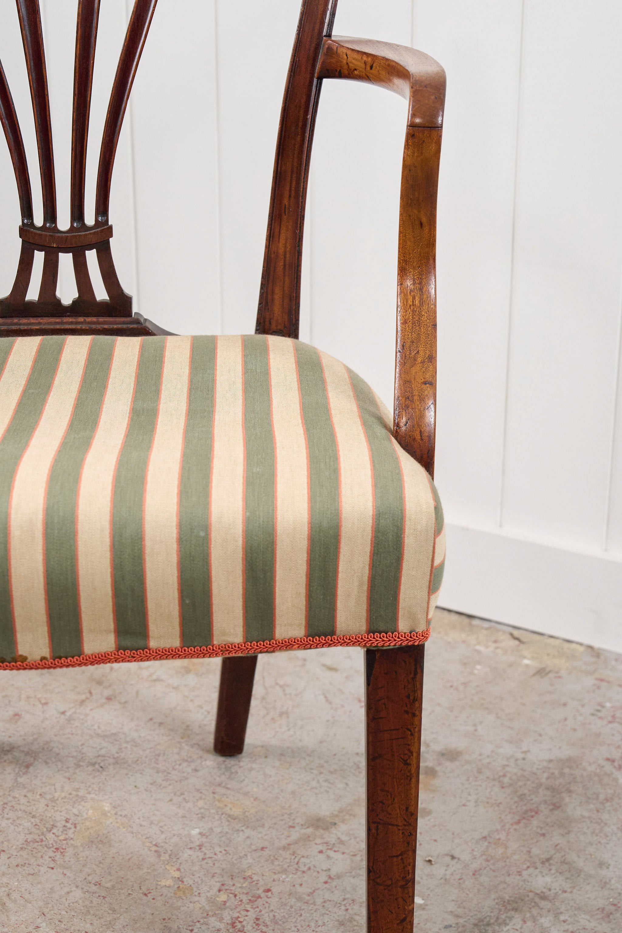 Georgian Cuban Mahogany Shield Back Accent Arm Chair (c. 1790)