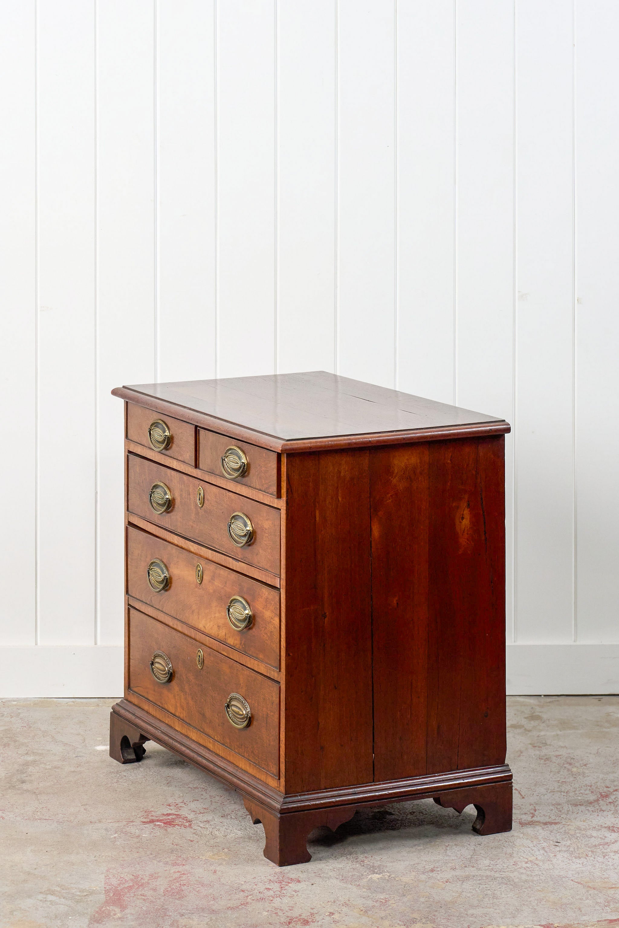 Early Georgian Two Over Three Mahogany Chest Of Drawers/Bedside