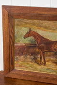Load image into Gallery viewer, Antique Signed Original Oil on Canvas of Chestnut Horse ‘Balaam’ in Oak Frame (British, W. Wasdell Trickett, d. 1913)
